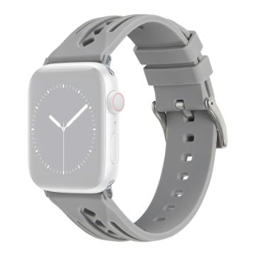 Apple Watch Series 41mm - 40mm - 38mm Watch Strap Hollow Silicone Band - Light Grey