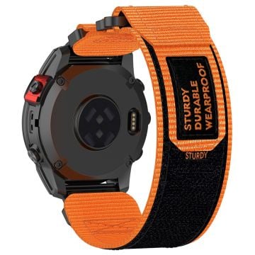 Garmin Fenix 7X / 7X Pro / Instinct 2X / Quickfit 26mm Nylon Sticker Wrist Strap - Orange