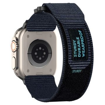 Apple Watch Series 49mm - 45mm - 44mm - 42mm Fastening Watchband Nylon Strap - Blue