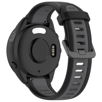 Huawei Watch GT 4 41mm / Garmin Venu 3S Silicone Watch bands Dual-Color 18mm Textured Strap - Black+Dark Grey