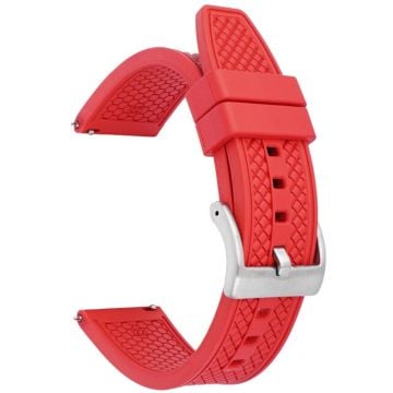 Huawei Watch GT 4 46mm / GT 4 Pro 22mm Replacement band Fluorubber Watch Strap - Red+Silver Buckle