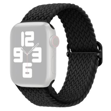 Apple Watch Series 9 8 7 41mm / 6 5 4 SE (2022) SE (2023) SE 40mm / 3 2 1 38mm Watch band Braided Nylon Strap - Black