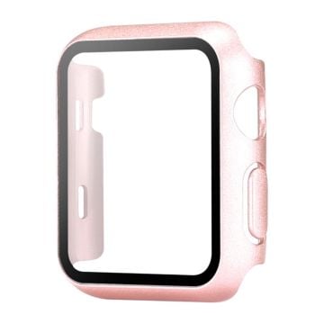 Apple Watch Series 10 46mm Watch Case Protective Hard Bump Resistant Cover with Tempered Glass Film - Rose Gold