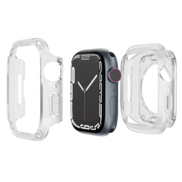 Watch Case Set Apple Watch Series 9 8 7 SE 6 5 4 41mm 40mm Hard Bump Resistant and Flexible Watch Frame Cover Combo - Transparent