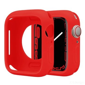 Silicone Protective Case Apple Watch Series 9 / 8 / 7 41mm Candy Color Shockproof Watch Cover - Red