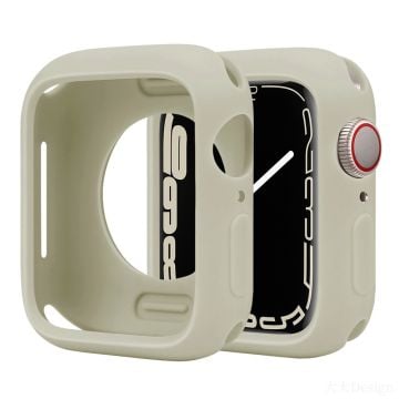 Silicone Protective Case Apple Watch Series 9 / 8 / 7 41mm Candy Color Shockproof Watch Cover - Antique White