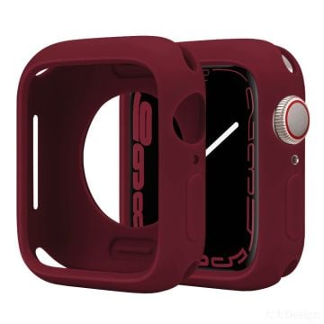 Silicone Protective Case Apple Watch Series 9 / 8 / 7 41mm Candy Color Shockproof Watch Cover - Wine Red