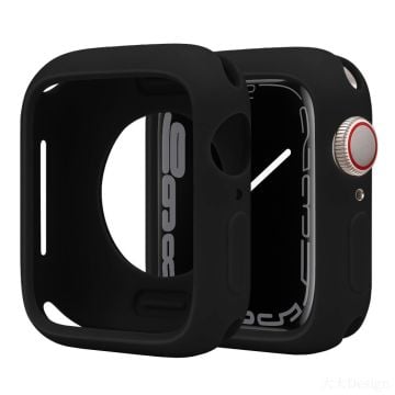 Silicone Protective Case Apple Watch Series 9 / 8 / 7 41mm Candy Color Shockproof Watch Cover - Black