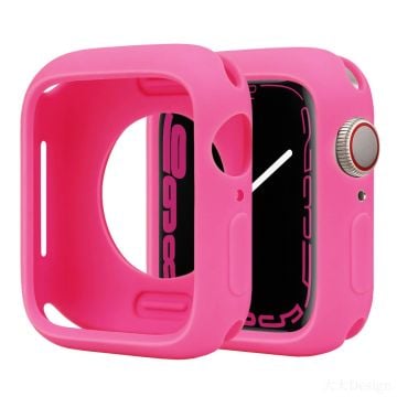 Silicone Protective Case Apple Watch Series 9 / 8 / 7 41mm Candy Color Shockproof Watch Cover - Barbie Pink