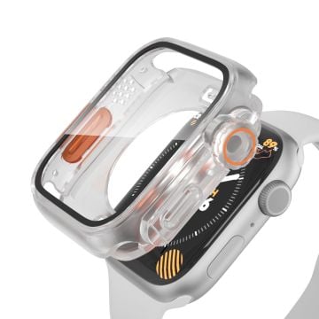 Ultra-Thin Splashproof Case with tempered Glass for Apple Watch Series 9/8/7 41mm - Transparent