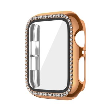 Apple Watch Series 6 / 5 / 4 / SE (2022) / SE (2023) / SE 44mm Galvaniserat klockfodral Stötdämpande skydd med härdat glasfilm - Roséguld