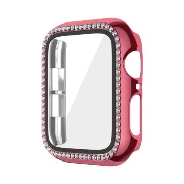 Apple Watch Series 6 / 5 / 4 / SE (2022) / SE (2023) / SE 44mm Galvaniserat klockfodral Stötdämpande skydd med härdat glasfilm - Rosa Ros