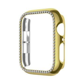 Apple Watch Series 6 / 5 / 4 / SE (2022) / SE (2023) / SE 40mm ihåligt slagtåligt klockfodral Rhinestone Frame - Guld