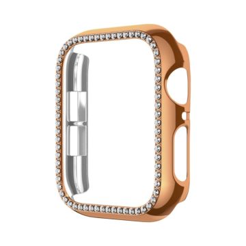 Apple Watch Series 6 / 5 / 4 / SE (2022) / SE (2023) / SE 44mm hårt slagtåligt klockfodral med strass - Roséguld