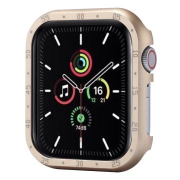 Apple Watch Series 9 / 8 / 7 41mm Aluminum Alloy Watch Case Protective Cover with Dial Plate - Gold