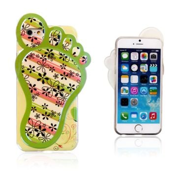 3D Foot (Blomster & Ränder) iPhone 6 Skal