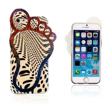 3D Foot (Svarta Mönster) iPhone 6 Skal