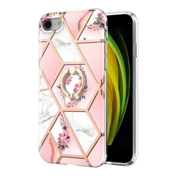 Marmormotiv iPhone SE (2022) / iPhone SE 2020 / iPhone 7 skal - Rosa Blommor