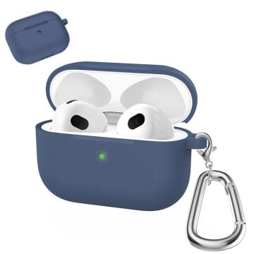 AirPods silikonfodral med karbinhake - Midnattsblå