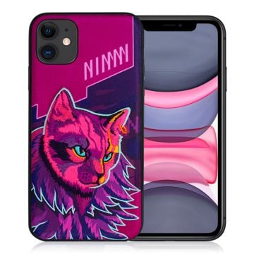 Nimmy Sött husdjur iPhone 11 Broderat fodral - Magenta