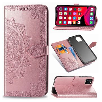 Mandala läder iPhone 11 fodral - Rosa