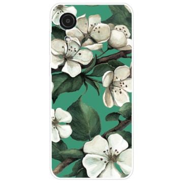 Deco Samsung Galaxy A03 Core skal - Vita Blommor