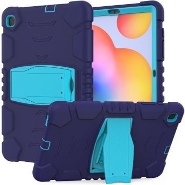 Samsung Galaxy Tab S6 Lite silikonfodral med kickstand - Marinblå / Blå