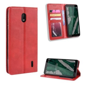 Bofink Vintage läder Nokia 1 Plus fodral - Röd