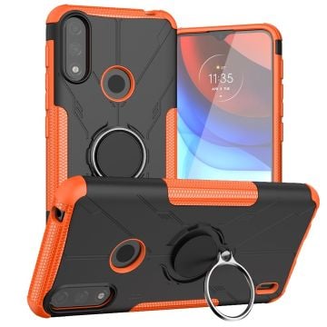 Kickstand-skydd med magnetisk platta för Motorola Moto E7 Power - Orange