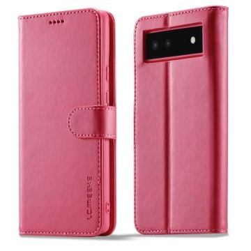 LC.Imeeke läder Google Pixel 6 fodral - Rosa