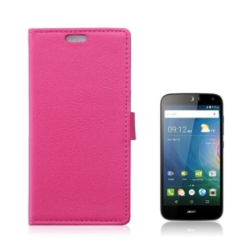 Acer Liquid Z630 lychee textur läderfodral - Varm rosa