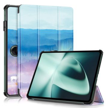 OnePlus Pad / Oppo Pad 2 läderfodral med coolt mönster - Fantasihjort