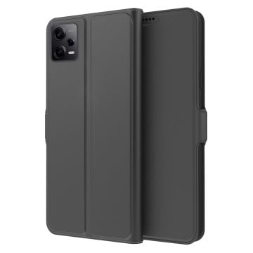 Smidigt och tunt PU-läder Xiaomi Poco X5 Pro / Xiaomi Redmi Note 12 Pro / Xiaomi Redmi Note 12 Pro Speed fodral - Svart