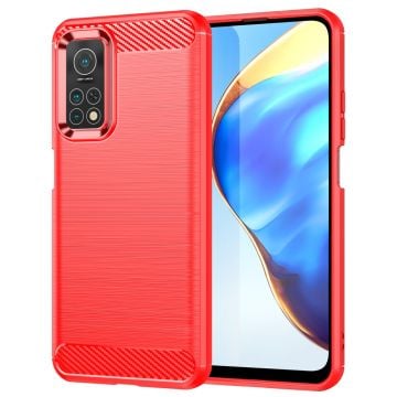 Carbon Flex Xiaomi Redmi K30S / Xiaomi Mi 10T 5G / Xiaomi Mi 10T Pro 5G skal - Röd