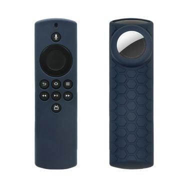 2-i-1 Amazon Fire TV Stick Lite / AirTag silikonöverdrag - Marinblå