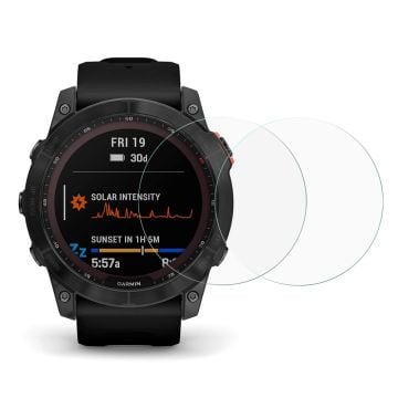 2Pcs Garmin Fenix 7X arc edge tempered glass screen protector