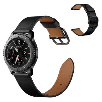 Cowhide leather watch band for Samsung / TicWatch / Amazfit watch - Black