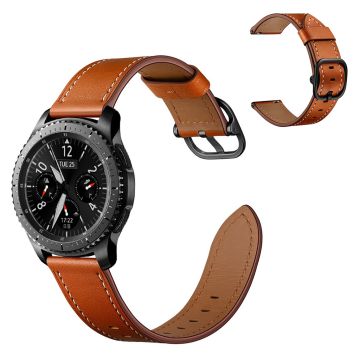 Cowhide leather watch band for Samsung / TicWatch / Amazfit watch - Brown