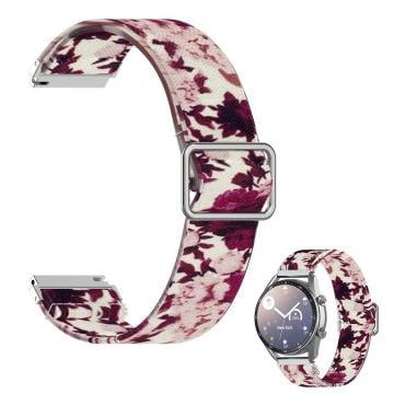 22mm Universal pattern printing nylon watch band - Peony