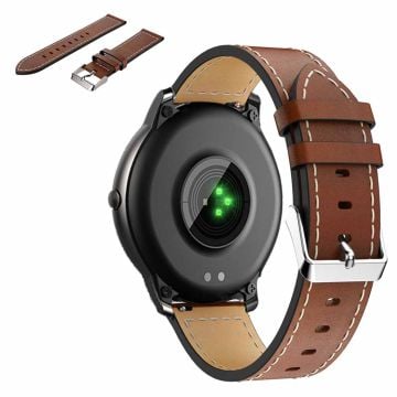 Universal simple genuine leather watch band - Brown