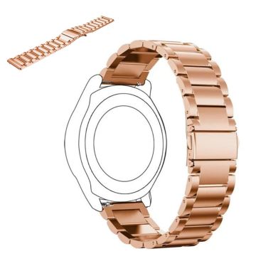 22mm Universal three bead stainless steel watch band - Rose Gold