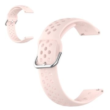 22 mm universal klockarmband i silikon med lufthål - Rosa