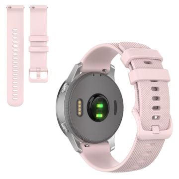 22 mm universal klockarmband i silikon med rutnätstextur - Rosa