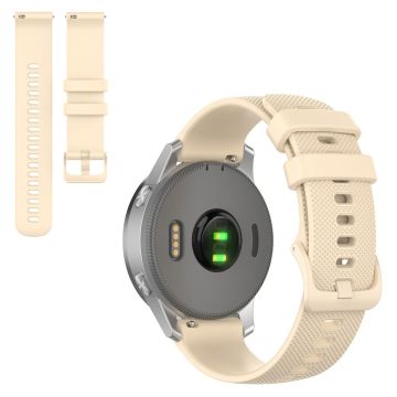 22 mm universal klockarmband i silikon med rutnätstextur - Beige