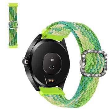 22 mm universal klockarmband med nylon + strassspänne - Lime