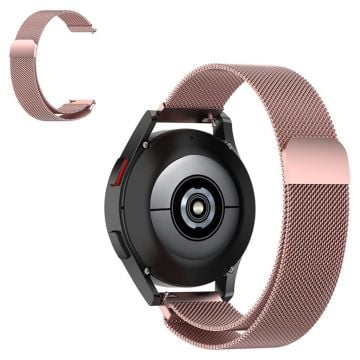 20mm Universal enkelt klockarmband i rostfritt stål - Rosa Ros