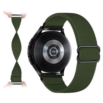 22 mm universellt elastiskt klockarmband i nylon - Militärgrön