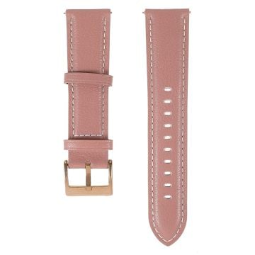 22m Universal quick release klockarmband i äkta läder - Rosa Ros