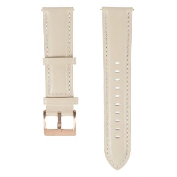 22m Universal quick release klockarmband i äkta läder - Beige