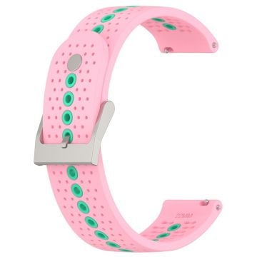 20 mm universal klockarmband i tvåfärgad silikon - Rosa / Blågrön